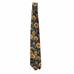 Vintage 90’s Van Heusen Sunflower 🌻 Tie - Navy and Yellow